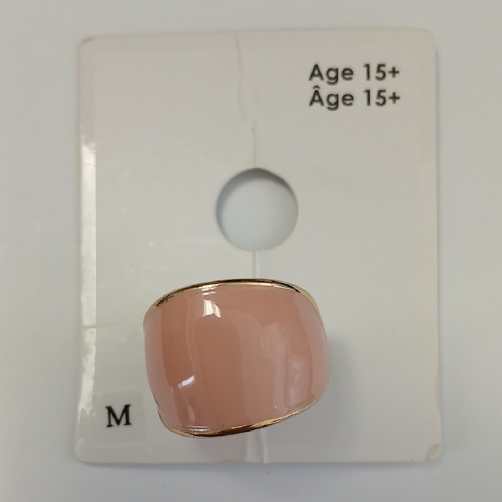 Chunky Pink and Gold Modern Ring